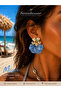 Blue Floral Earrings - 2
