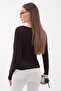 Women's Drawstring Detailed V-Neck Transparent Blouse 260486 - - 5