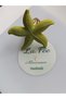 Green Starfish Textured Polymer Clay Handmade Women's Ring Special Design Adjustable Size - 6