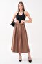 Women's Belt Detailed Pleated Long Skirt 260499 - - 2