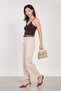 Women's J63 Belted Cut-Out Palazzo Jean Trousers - Light Stone - 2