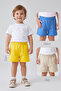 Girl's - Boy's 3-Piece Set 100% Cotton Combed Cotton Shorts with Elastic Waist (Unisex) - 2