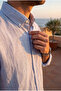 Men's Baby Blue Striped Long Sleeve Shirt Ls-13043 - 2