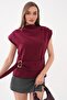 Women's Belted Sleeveless Blouse 260497 - 2