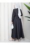 Button Detailed Denim Jeans Hijab Dress Rc6037 - 8
