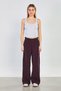 Women's Loose Trousers with Elastic Waist - Plum - 4