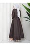 Button Detailed Denim Jeans Hijab Dress Rc6037 - 9