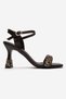 Women's Bow-Tie Stone Heeled Sandals Brown Skin - 2