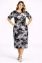 Women's Large Size Gray, Tie-Dye Pattern Viscose Dress 65N39469 - 3