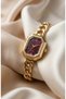 Pinterest Women's Steel Watch Gold Color & Burgundy Dial Vintage Old Money Luxury Edition Elegant Stylish Women's Wristwatch 2026 - 4