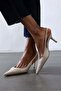 Beige Stone Pointed Toe Slingback 26014 - 4
