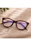 Women's Blue Light Protective Glasses Modern Square Design Brown Gold Metal Handle Stylish Premium Luxury - 3