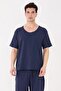 2XS-10XL تي شيرت رجالي أساسي مصنوع من القطن بنسبة 100% وياقة مريحة باللون الأزرق الداكن - 7