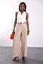 Beige Onyx Crepe Trousers - 2