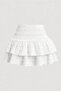 Alaçatı Style Ruffled Strap Blouse and Layered Mini Shorts Skirt Set - 4