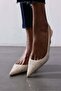 Beige Stone Pointed Toe Slingback 26014 - 3
