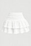 Alaçatı Style Ruffled Strap Blouse and Layered Mini Shorts Skirt Set - 3