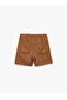 Viscose and Linen Blend Buttoned Shorts with Pocket Detail - 5