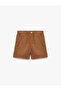 Viscose and Linen Blend Buttoned Shorts with Pocket Detail - 4