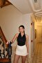 Women's Diver Fabric Buckle Detailed Halter Neck Blouse - 5