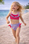 Girls' Two-Piece Bikini Ruffle Patterned Summer Sea Beach Bikini 3-7 Years Sea Pool Beach Wear 3-7 - 2