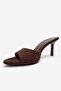 Varelan Brown Suede Women's Thin Heeled Slippers - 6