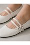 Lora Women's Double-Strapped Buckle Ballerina Shoes – Casual, Comfortable, Stylish Ballerinas - 3