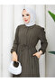 Women's Collared Buttoned Tunnel Hijab Dress - 3