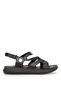 D26Ys-2740 Women's Genuine Leather Flat Sandals Black