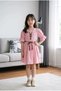 Girl's Pink Bohemian Dress - with Shell Detail and Necklace and Straw Belt as a Gift - 3