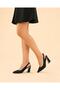 Hbz 07110 7 cm Thick Metal Detailed Heel Guaranteed Shoes - 2
