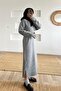 Gray Soft Textured Knitwear Dress - 6