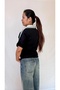 Women's Oversized Burgundy Cotton Polo Shirt - Korean Vintage Style - 2