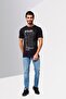 Men Crew Neck Short Sleeve Graphic Print T-Shirt, Black - 2