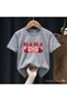Mama Knitted Ribbon Printed 100% Children's Unisex T-Shirt 5 6 -7 8-9 10 -11 12 Years Old