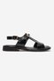 Auren Black Patent Leather Genuine Leather Buckle Women's Sandals - 4