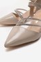 Women's High Heel Shoes Beige Crinkled - 3