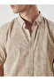Lcw Vision Beige Slim Fit Short Sleeve Patterned Poplin Men's Shirt - 3