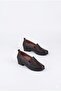 4293 Anatomical Short Heeled Laser Printed Perforated Genuine Leather Women's Shoes - 5