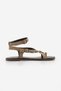 Women's Cross-Strapped Ankle-Tie Buckle Casual Sandals Solveta Beige Suede - 4