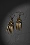 Amber Colored Stone Dangle Ethnic Earrings