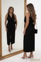 Krep Double-Breasted Gathered Slit Detailed Midi Dress - |   S - XL |   2650 - 3