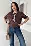 Women's Scarf Detailed T-Shirt – Short Sleeve Stylish Basic - 7