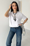 Women's Scarf Detailed T-Shirt – Short Sleeve Stylish Basic - 5