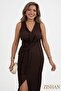 Krep Double-Breasted Gathered Slit Detailed Midi Dress - |   S - XL |   2650 - 4