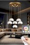 Mantar 6-Piece Antique Remote Controlled 3 Color Light Feature Dimmer Modern Glass Pendant Lamp Led Chandelier Living Room Kitchen Chandelier - 2