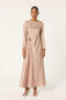 Satin Dress with Broches Details - 4