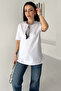 Women's Scarf Detailed T-Shirt – Short Sleeve Stylish Basic - 2