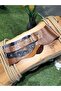 Amora Taba & Acı Kahve Genuine Leather Design Belt - Handcrafted - 4