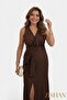 Krep Double-Breasted Gathered Slit Detailed Midi Dress - |   S - XL |   2650